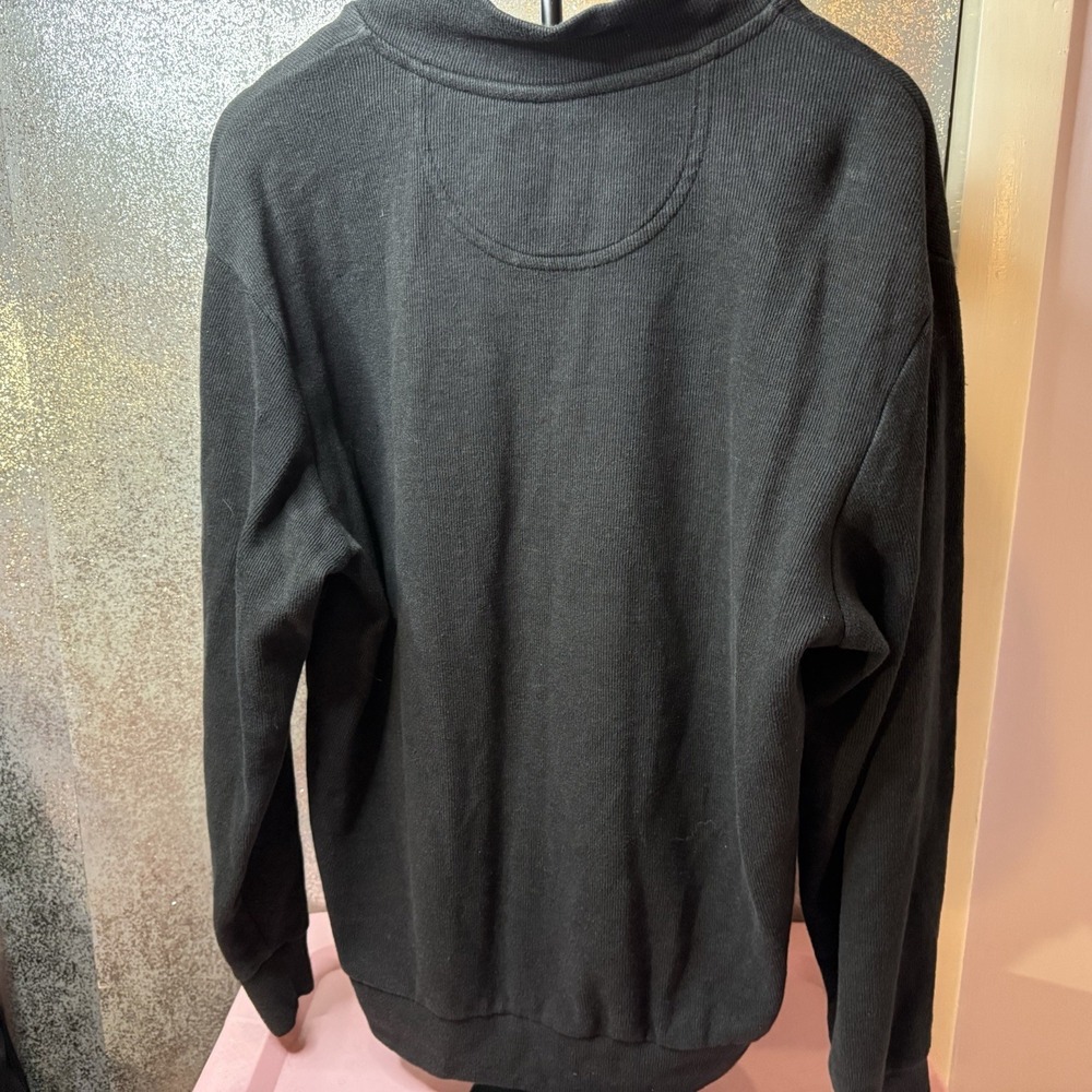 U.S. Polo Assn. Men's L 1/4 Zip Sweater Black Long Sleeve Mock Neck Pullover Top - Picture 4 of 4